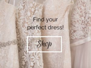 wedding dresses with shop button