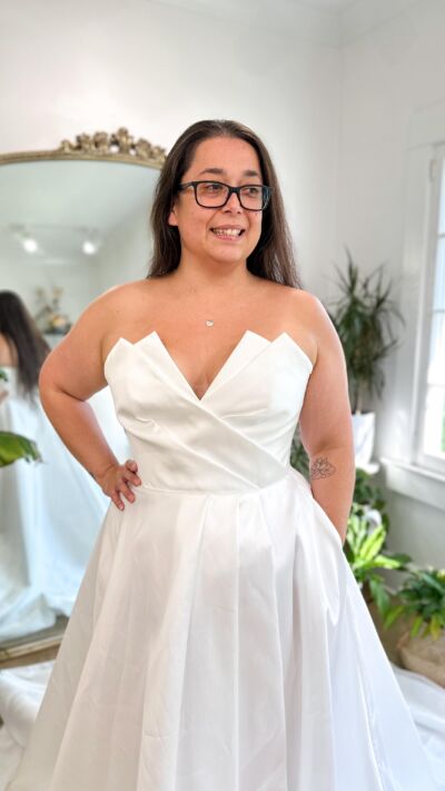 midi wedding dresses Simple Wedding Dresses Off The Shoulder Tulle Midi Simple Wedding Dress Millie Long Sleeve Romantic Off-Shoulder A-Line Bridal Gown US (40 EU) Ivory